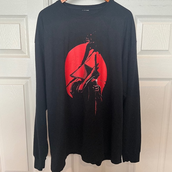 Samurai’s Revenge Asian Graphic Long Sleeve T-Shirt Slice Blade Japan XXL Black - Picture 1 of 5
